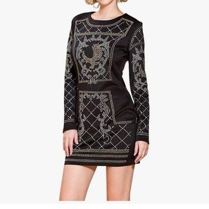 Elegant Black Studded Dress